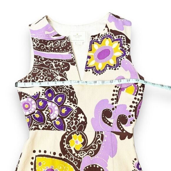 Kate Spade Keiran Dress Hydrangea Moroccan Paisley Cotton Sheath Women’s Size 2 - Picture 13 of 16